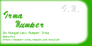 irma mumper business card